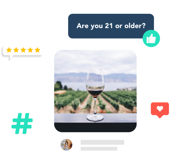 A wine brand asking if consumers are 21 or older